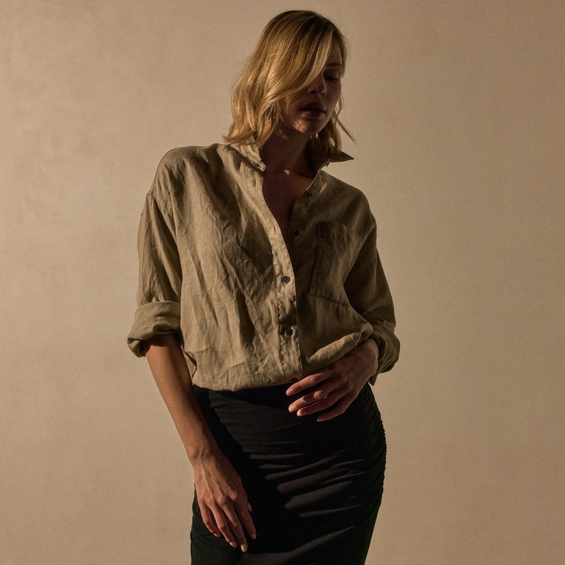 Linen Oversized Shirt – Overcast Pigment