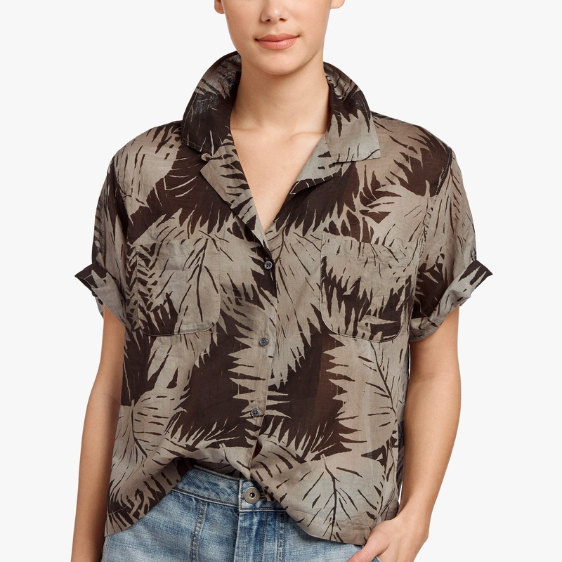 Palm Print Shirt – Platinum