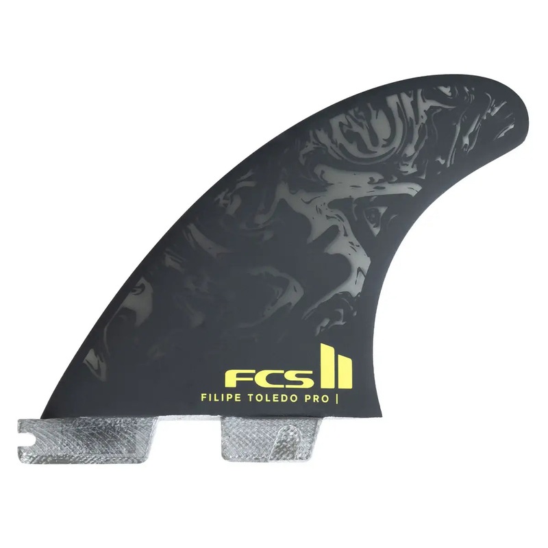 FCS II Filipe Toledo PG Tri Fin Set – Black/Acid