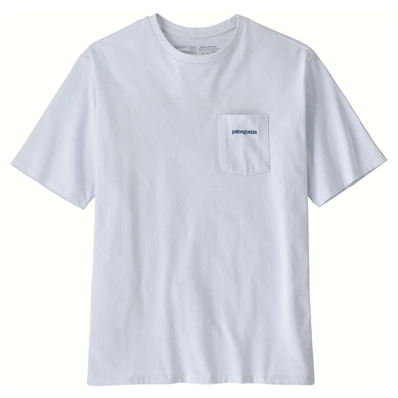 Patagonia Men’s Boardshort Logo Pocket Responsibili-Tee – White