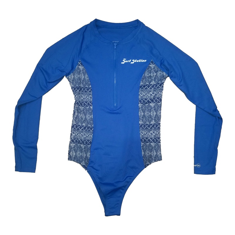 Surf Station Amalfi Women’s One Piece L/S Rashguard – Blue