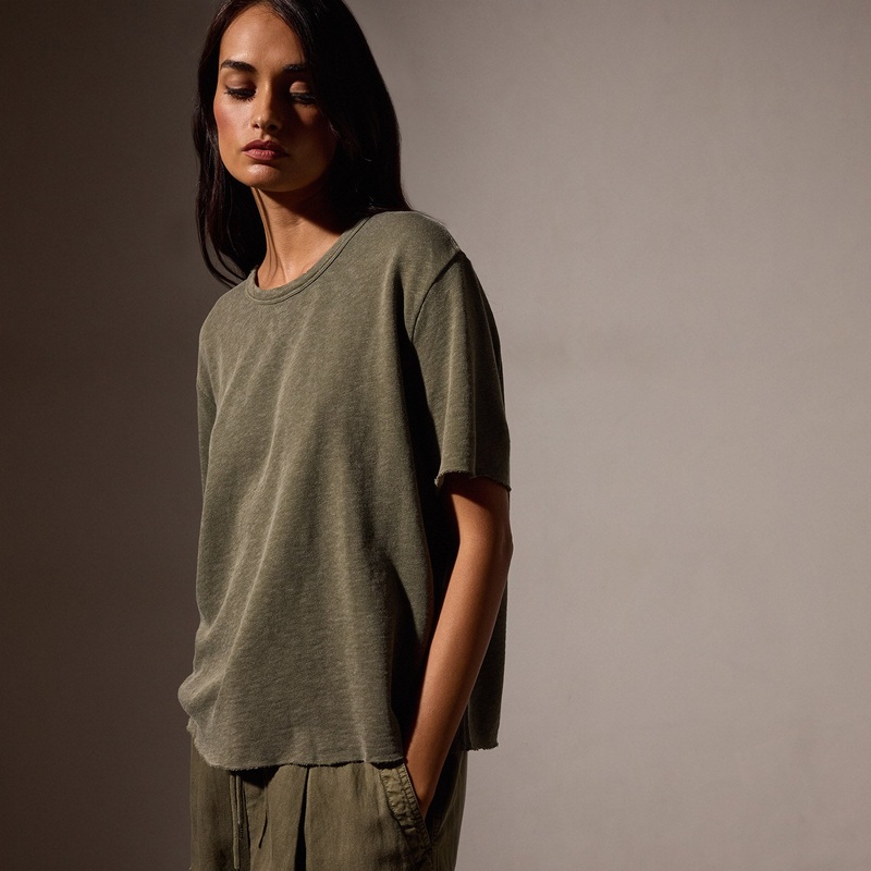 French Terry Boxy Short Sleeve Tee – Trooper Pigment