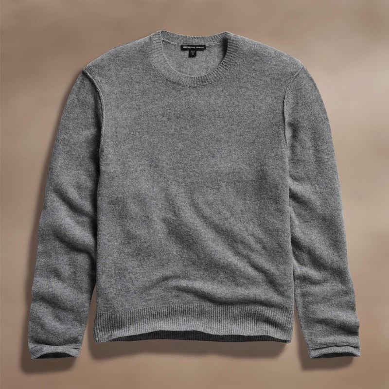 Soft Featherweight Cashmere Crew – Mid Heather Grey