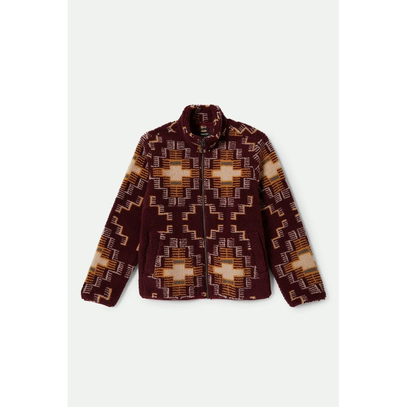 Brixton Arctic Fleece Mock Neck Jacket Light Cabernet