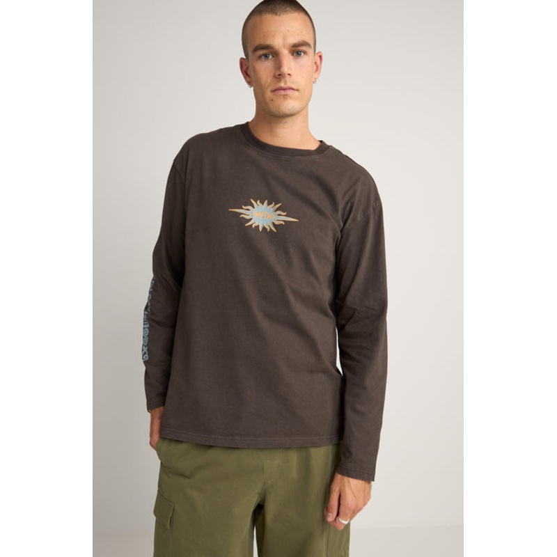 Rhythm Flame Printed Vintage T-Shirt Black