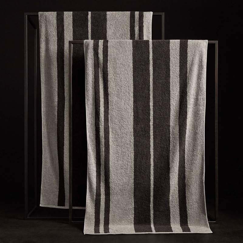 Wide Stripe Beach Towel – Fog/Slate