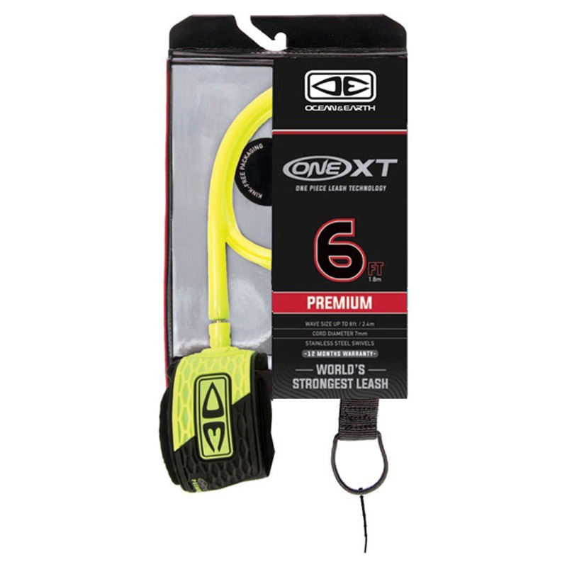 Ocean And Earth Premium One-XT Leash – 6ft Yellow