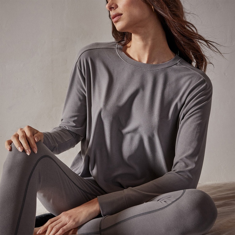 Drop Shoulder Lounge Top – Raccoon Grey