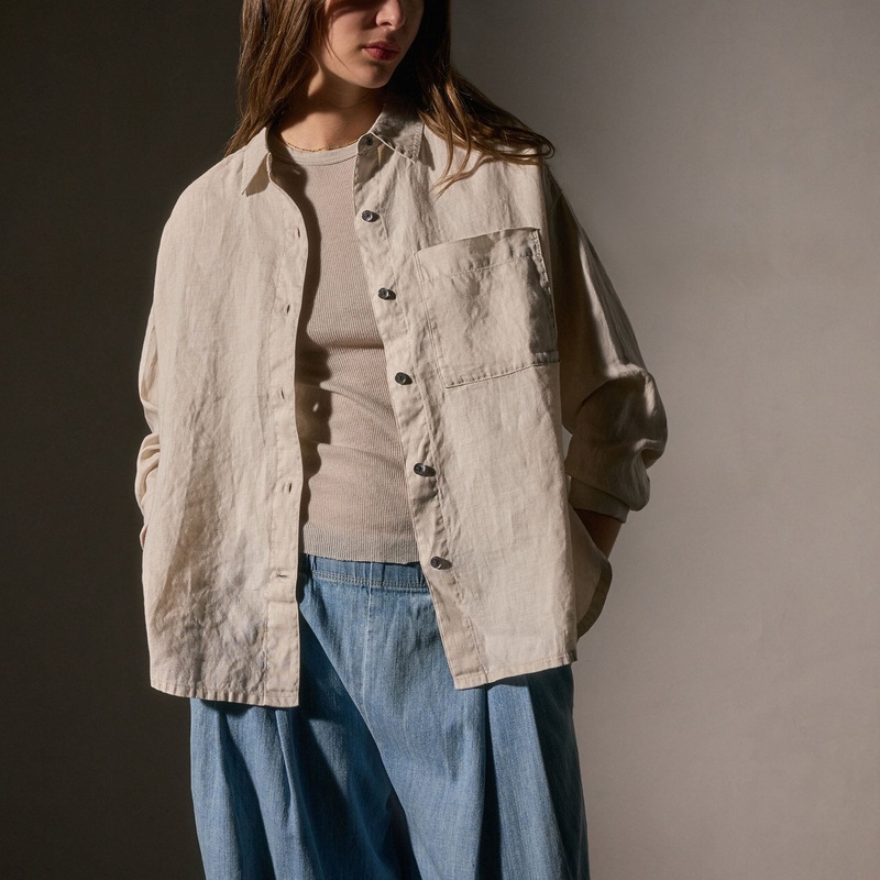 Linen Oversized Shirt – Salt Pigment