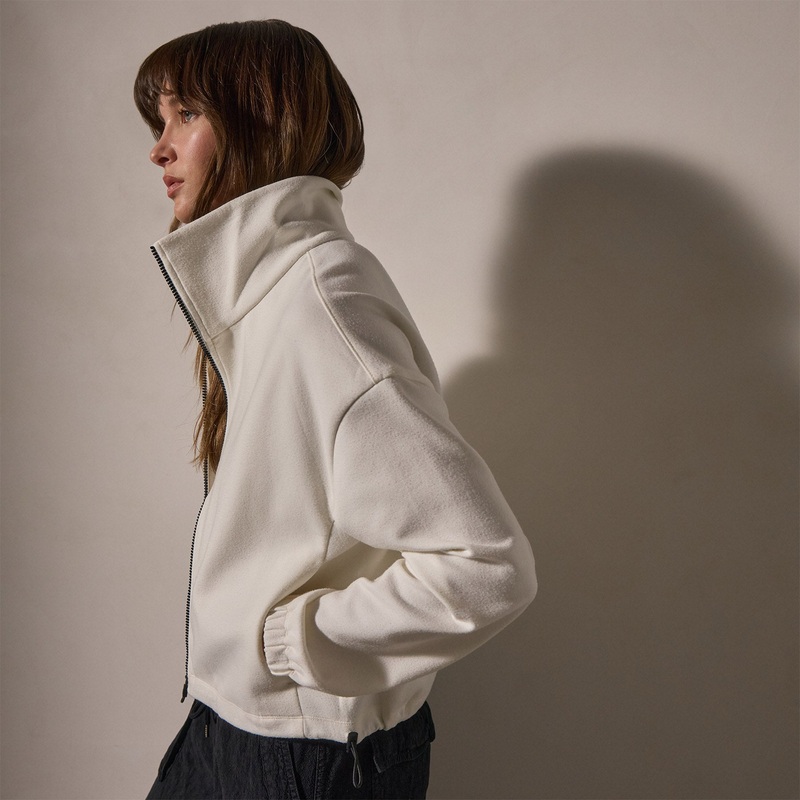 Matte Scuba Full Zip – Ivory