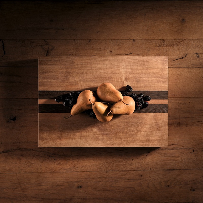 14X20″ Teak Serving Board – Teak/Natural Finish with Double Stripe