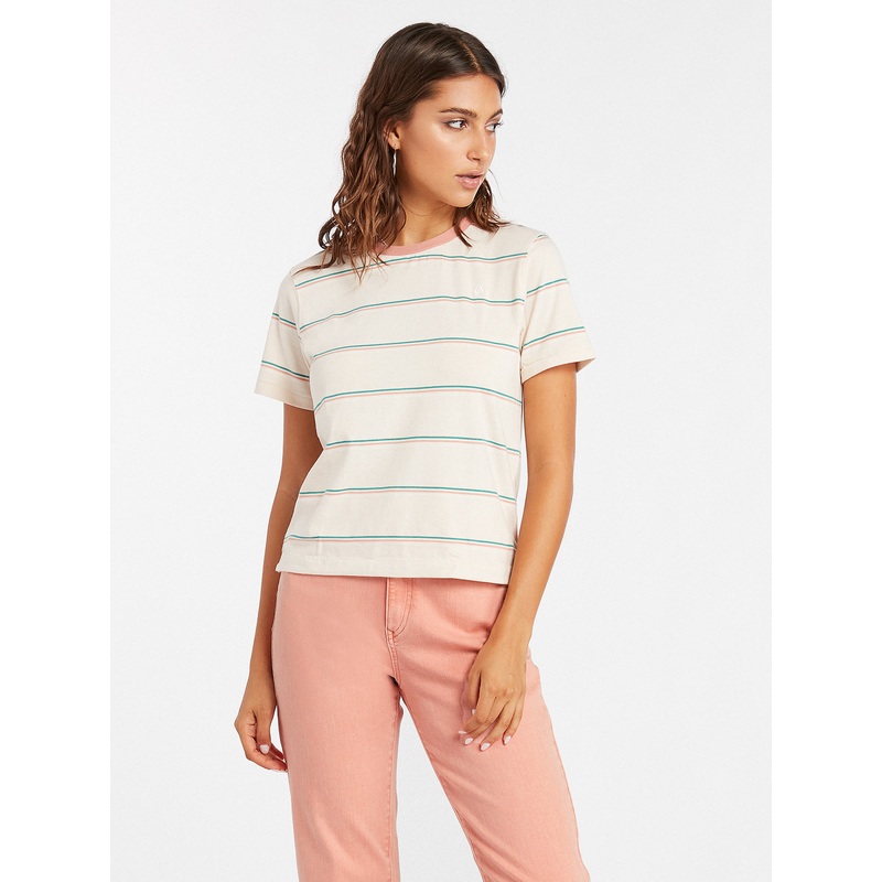 Volcom Hypen On Strypes Tee-Sand