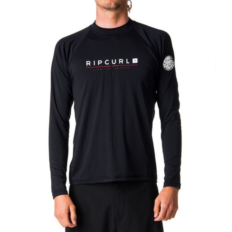 RIP CURL MENS SHOCKWAVE RELAXED L/S UVT Black UV50+