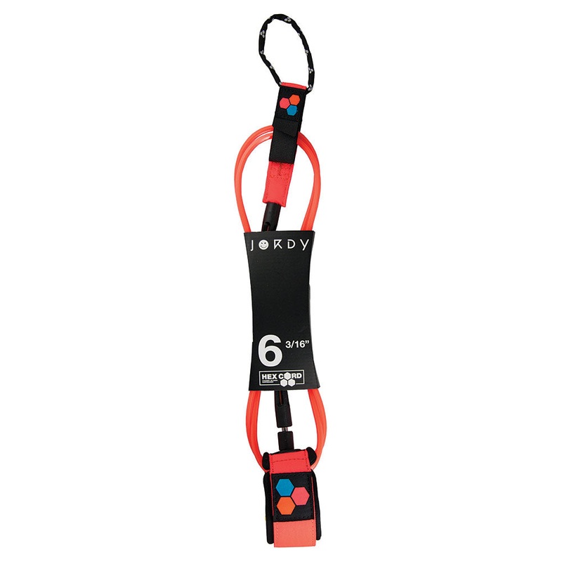Channel Islands Jordy Smith Hex Cord Comp Leash (6ft-Fluro Orange)