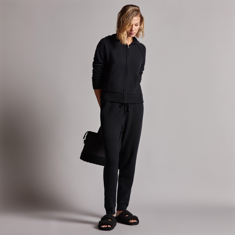 Recycled Cashmere Track Pant – Black