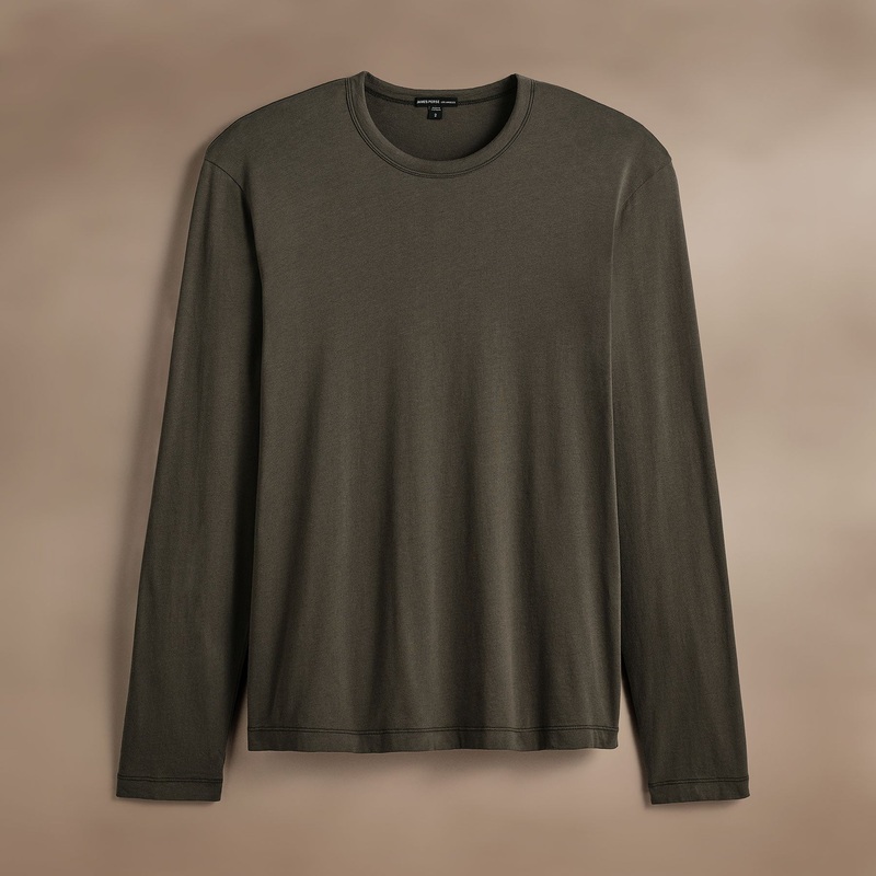 Brushed Lotus Long Sleeve Crew – Army Green
