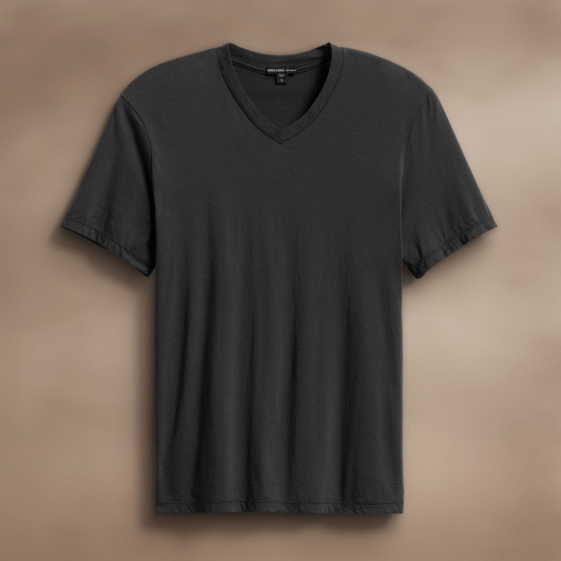 Luxe Lotus Jersey V Neck – Carbon