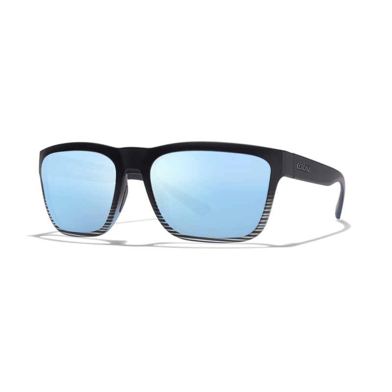 Cordina Drifter Glass Sunglasses-Matte Blue Stripe/Blue Mirror Polar