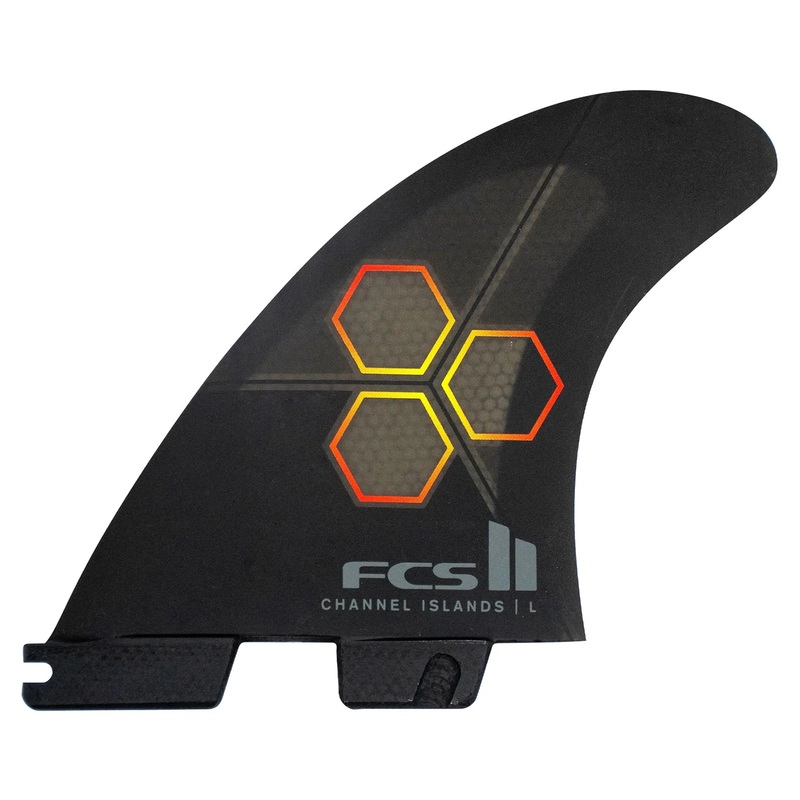 FCS II CI PC Tri Quad Fin Set – Large – Black Flame