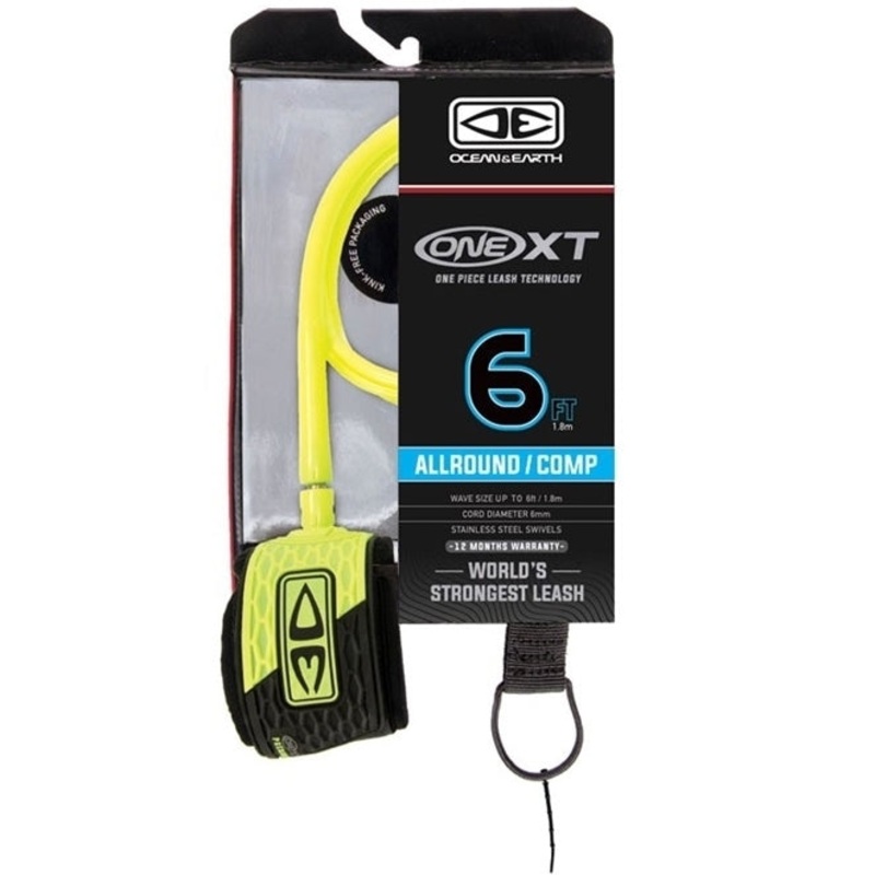 Ocean And Earth All Round Comp One-XT Leash – 6ft Yellow