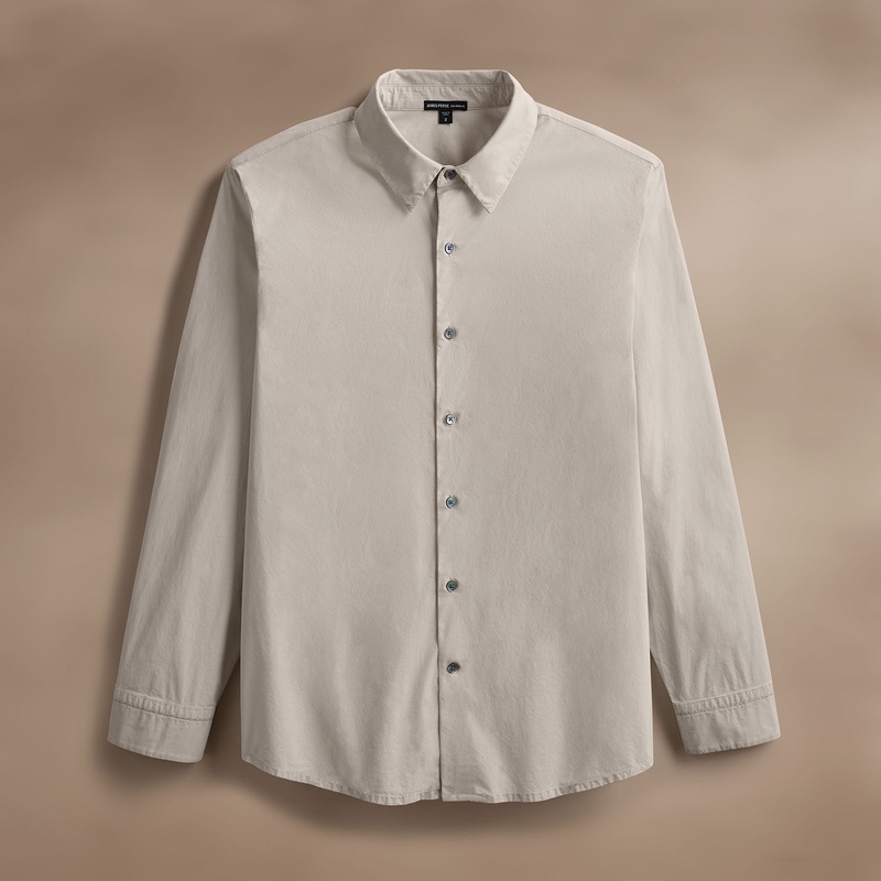 Stretch Poplin Shirt – Salt