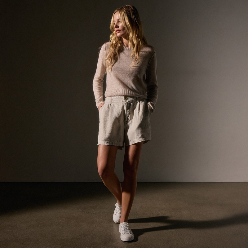 Linen Pleated Short – Salt Pigment