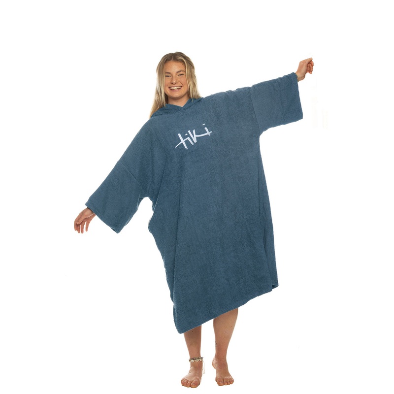Tiki Adults Hooded Change Robe Navy