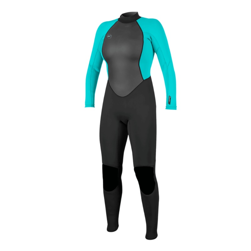 O’Neill Womens Reactor-2 3/2mm Back Zip Full Wetsuit Black/Light Aqua