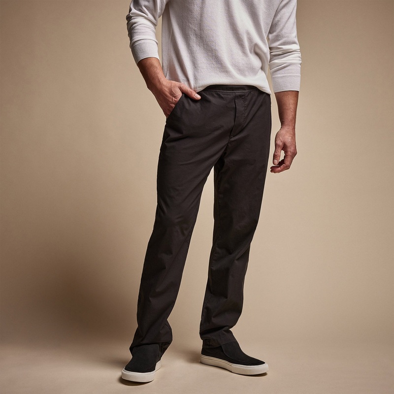 Cotton Linen Poplin Pant – Black