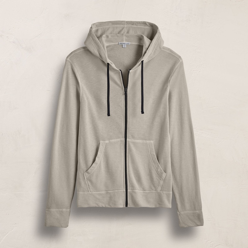 Vintage French Terry Zip Up Hoodie – Concrete Pigment