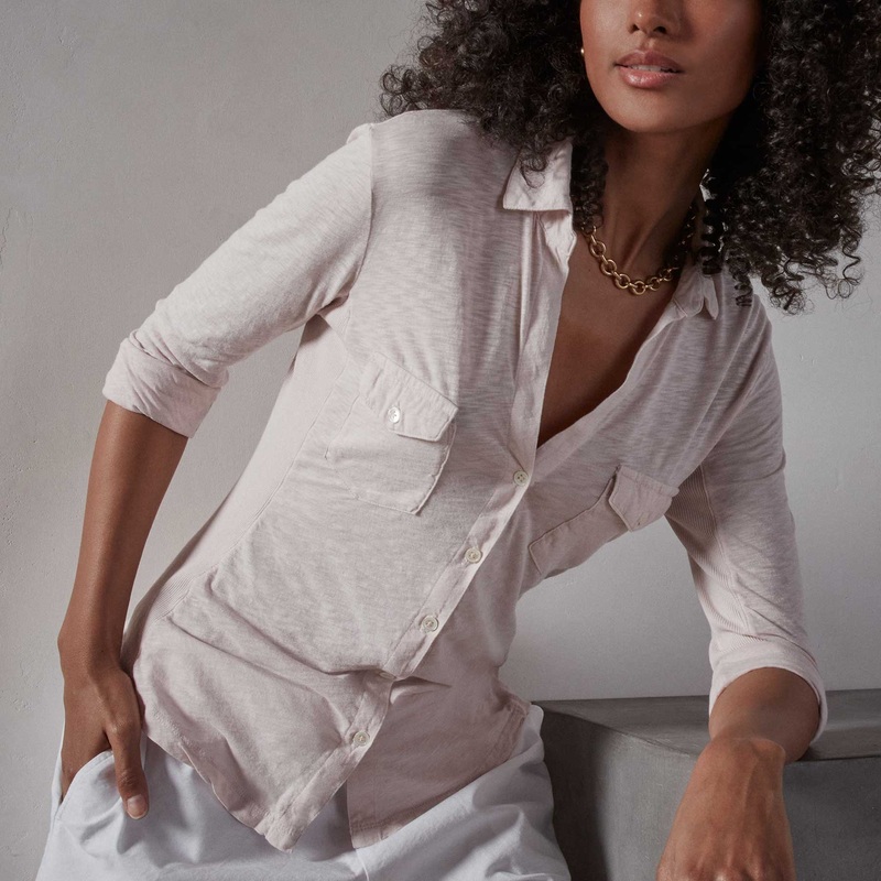 Sheer Slub Side Panel Shirt – Ballerina