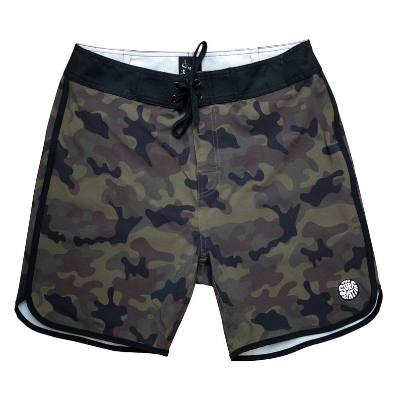 Surf Station Camo Print Men’s Boardshorts – Green Camo