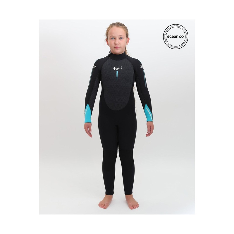Tiki Junior Tech 5/4/3 Wetsuit GBS Steamer – Back Zip – Black/Blue