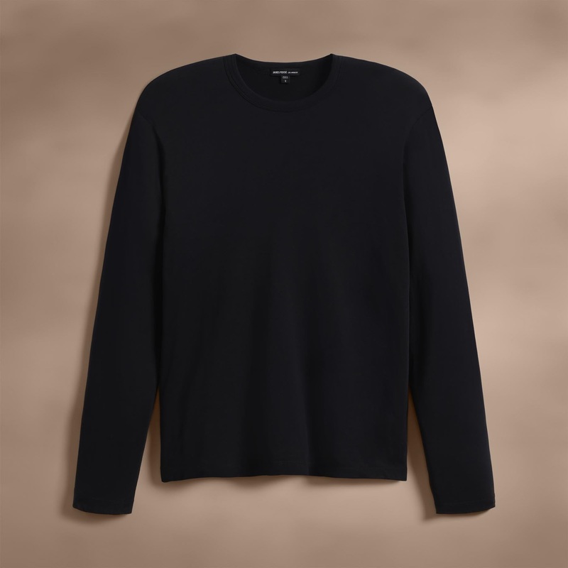 Brushed Lotus Long Sleeve Crew – Black