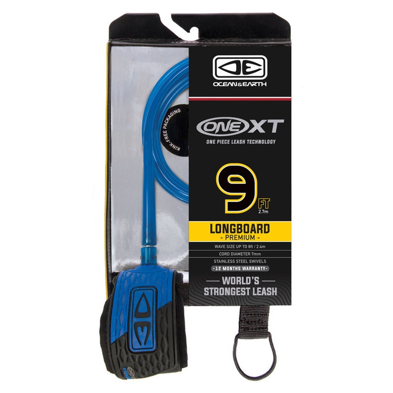 Ocean And Earth Premium One-XT Longboard Leash – 9ft Blue